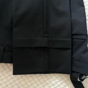 Poleci Double Hemmed Black Pants